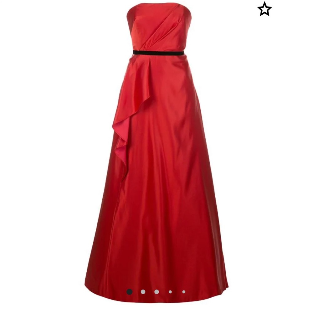 Marchesa Notte draped belted evening dress